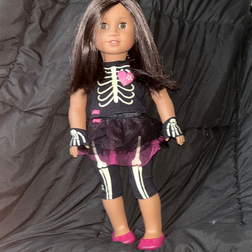American Girl Doll Skeleton Halloween Outfit